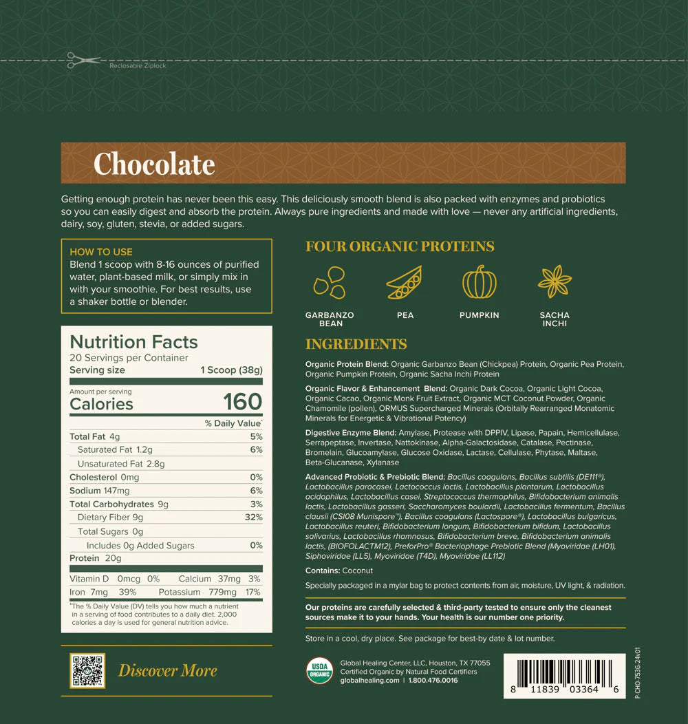 Pure Plant Protein-Organic-Chocolate-1.66lb