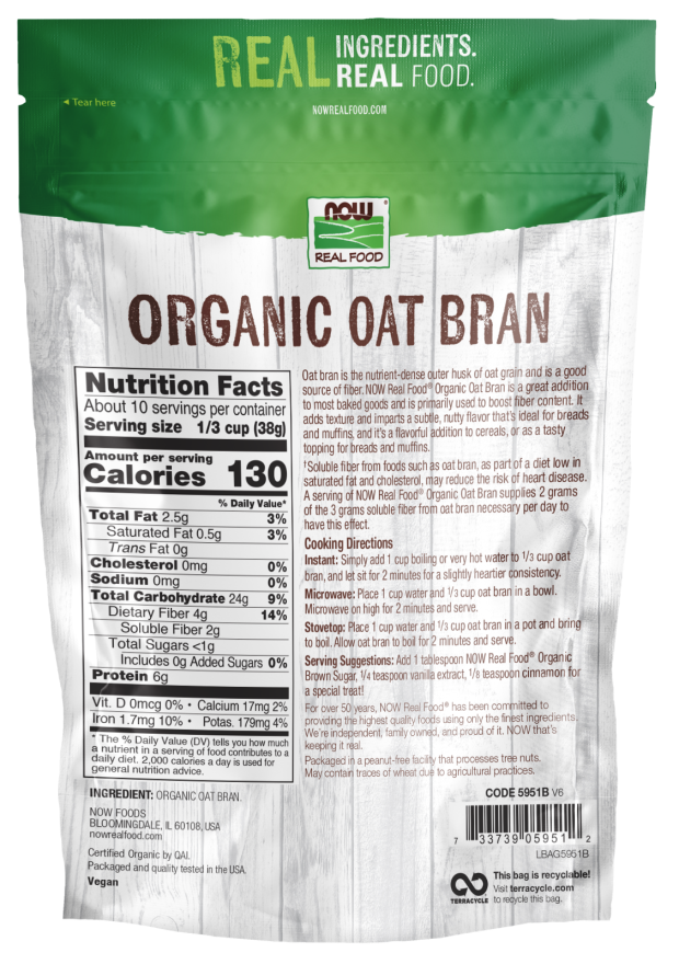 Oat Bran Natural Fiber-14 oz.