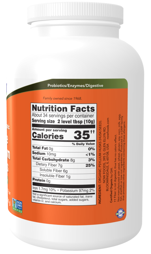 Whole Psyllium Husks,Organic-12 oz.