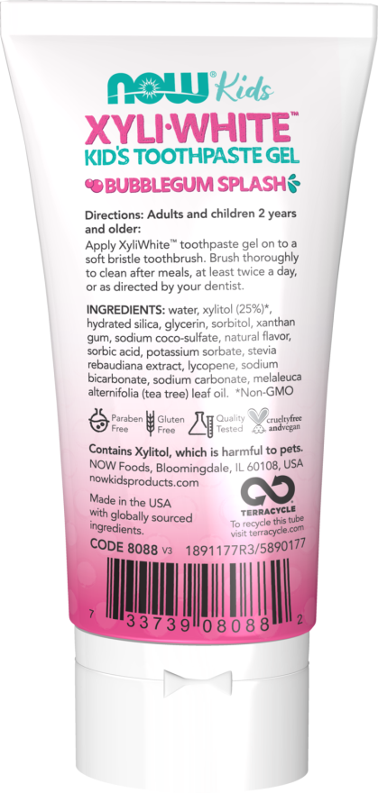 XyliWhite Bubblegum Splash Toothpaste Gel for Kids-3oz