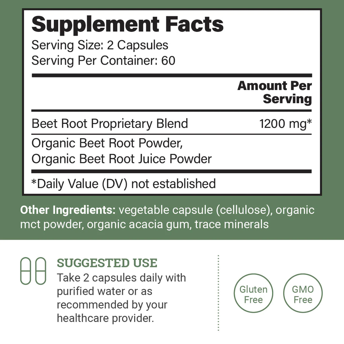 Beet Root Blend 1200mg-120 capsules