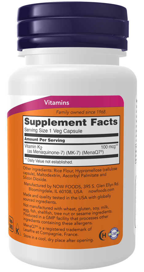 MK-7 Vitamin K2-100mcg-60 cap