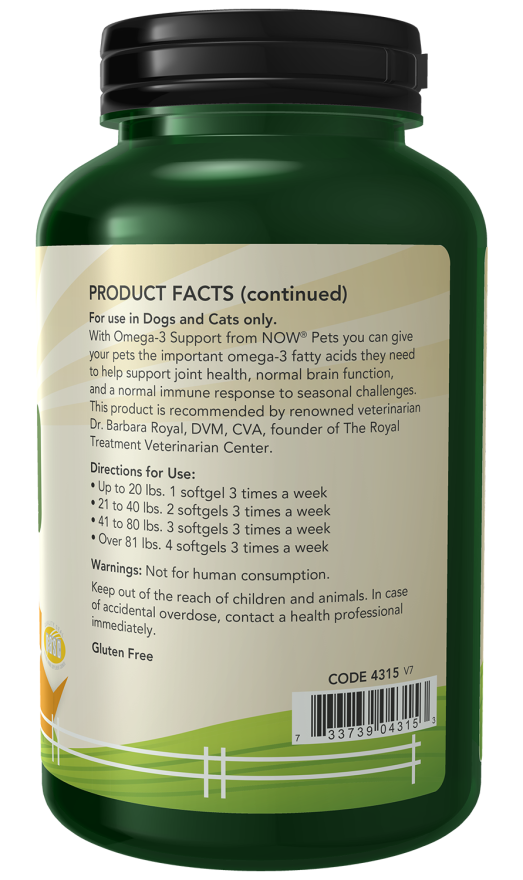 Pets Omega-3 Support-180 softgels