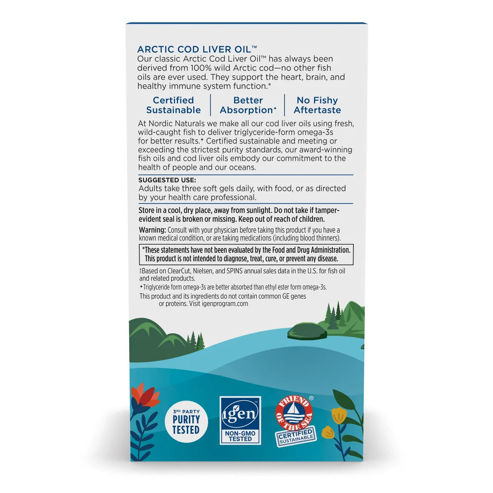 Arctic Cod Liver Oil 240 EPA  360 DHA-180 softgels