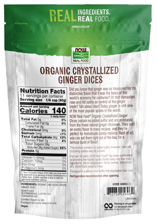 Ginger Dices, Crystallized & Organic -16oz